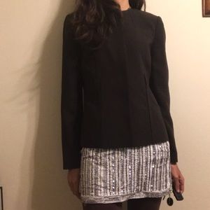 Calvin Klein sz 2 Collarless brown blazer sz 2